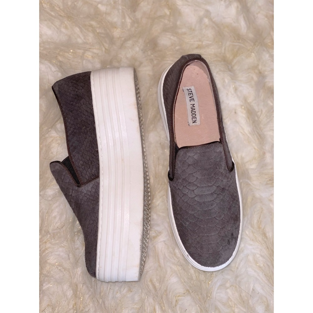Gray platform shoes